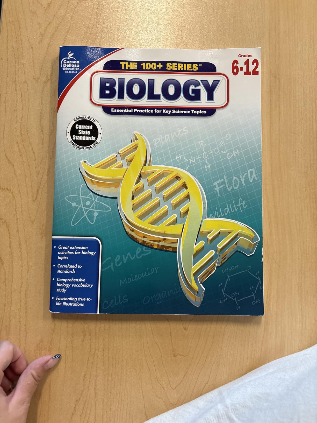 Carson Dellosa The 100 Series: Biology Workbook-Grades 6-12 Science, Matter, Atoms, Cells, Genetics, Elements, Bonds, Classroom or Homeschool Curriculum (128 pgs) customer photo 2