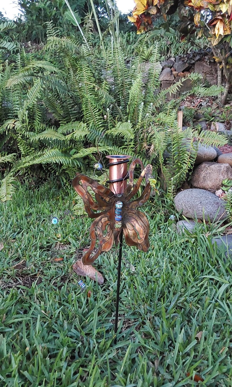 WCRG Copper Rain Gauge for Yard, Steel Stake - Outdoor Sprinkler Gauges, Shatterproof, Winter-Safe, Accurate, Decorative - The Original Floating Rain Gauge, USA Assembled & Designed customer photo 2