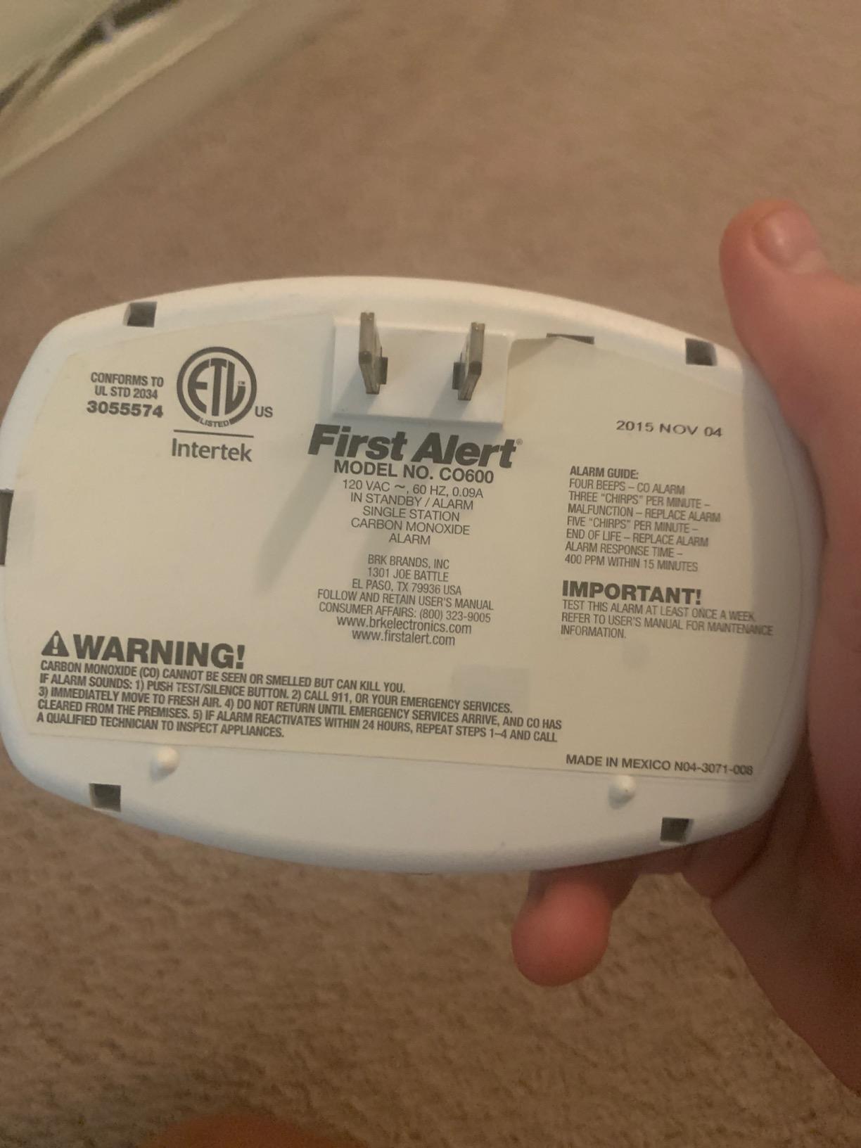 First Alert Plug in Carbon Monoxide Alarm | CO600 customer photo 2