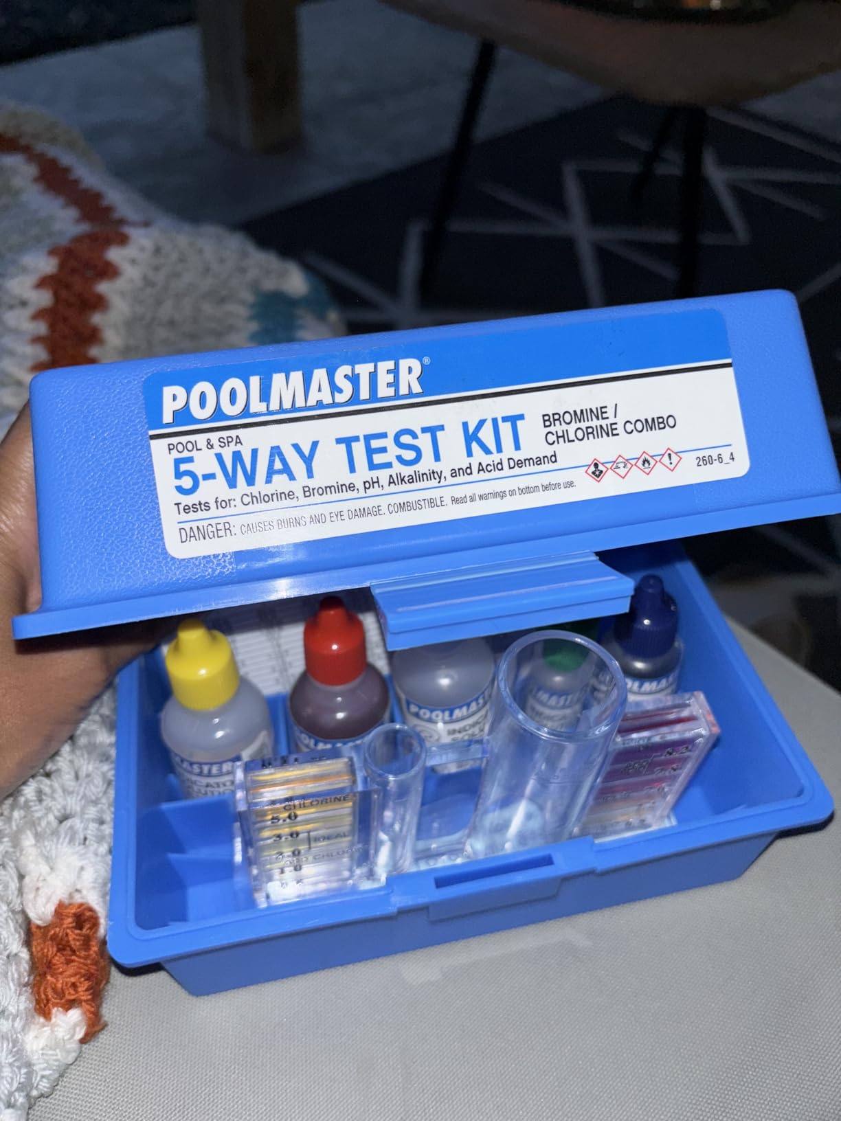 Poolmaster 5-Way Pool & Spa Water Test Kit with Liquid Reagents | Tests chlorine, bromine, pH, total alkalinity, and acid demand for pool and spa water with easy liquid reagents customer photo 2