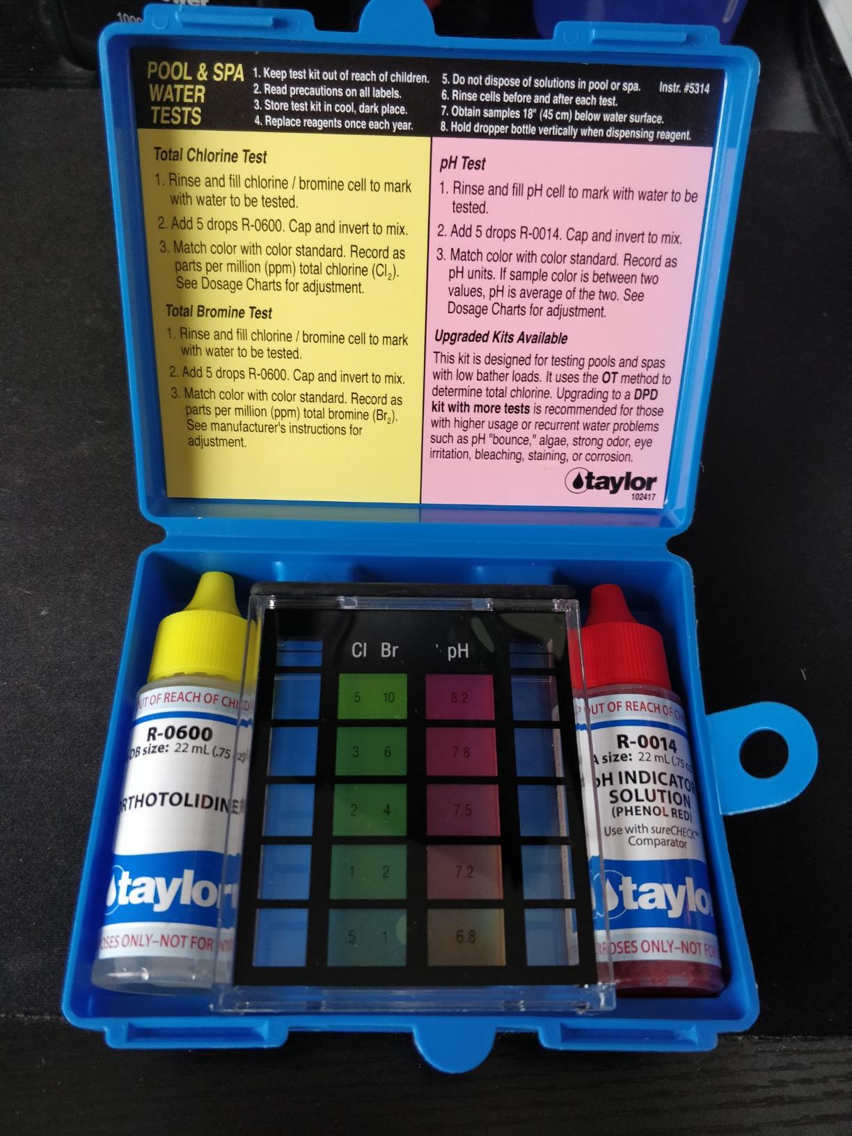 Taylor K-1000 Basic Residential Pool & Spa Test Kit | Tests Total Chlorine, Bromine & pH in 100+ Quick Tests for Pools & Spas customer photo 2