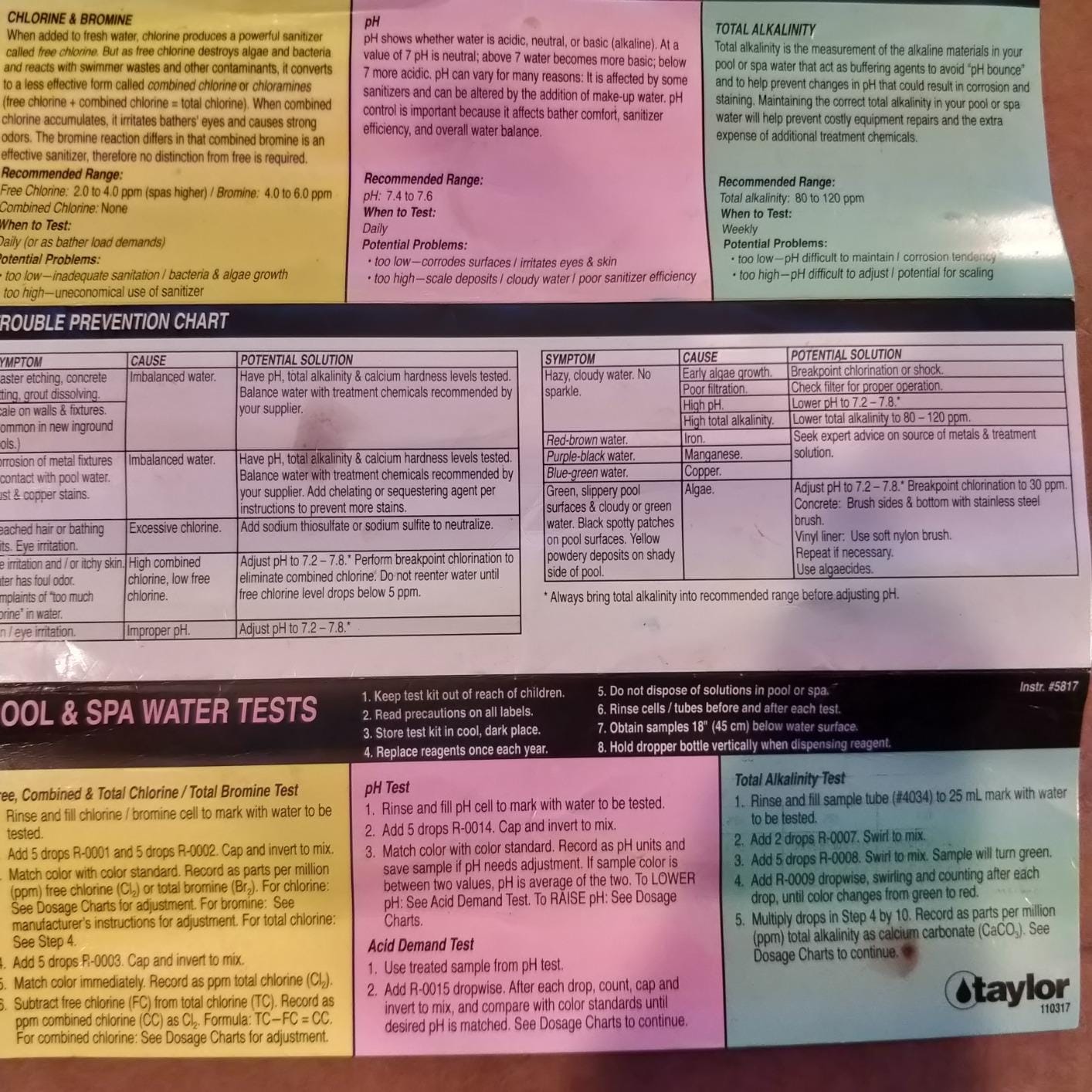 Taylor K-1004 DPD, 6-in-1 Pool Test Kit for for Free & Total Chlorine, Bromine, pH, Acid Demand, Total Alkalinity, 100+ Tests, Quick & Easy for Pools & Spas | Made in The USA customer photo 1