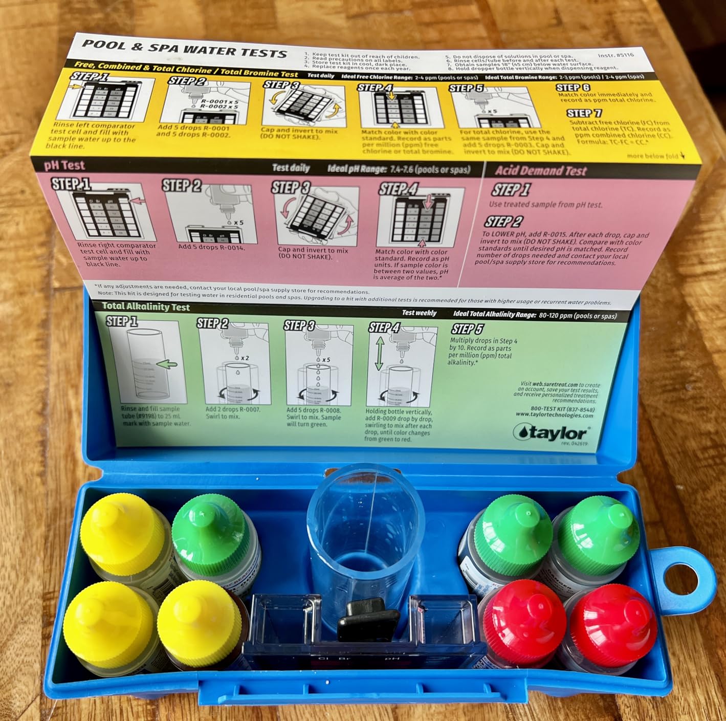 Taylor K-1004 DPD, 6-in-1 Pool Test Kit for for Free & Total Chlorine, Bromine, pH, Acid Demand, Total Alkalinity, 100+ Tests, Quick & Easy for Pools & Spas | Made in The USA customer photo 2