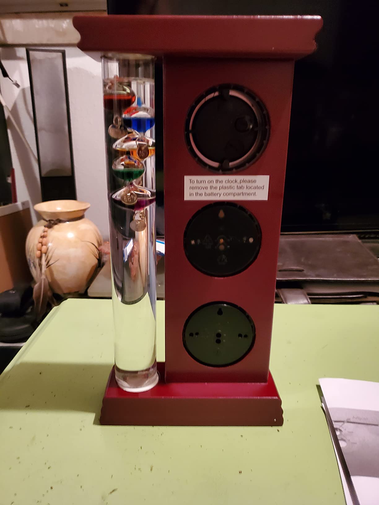 Lily's Home Analog Weather Station with Galileo Thermometer, Precision Quartz Clock (Gold), Barometer & Hygrometer, Gift for Family or Friends, Indoor and Outdoor Home Decor (6