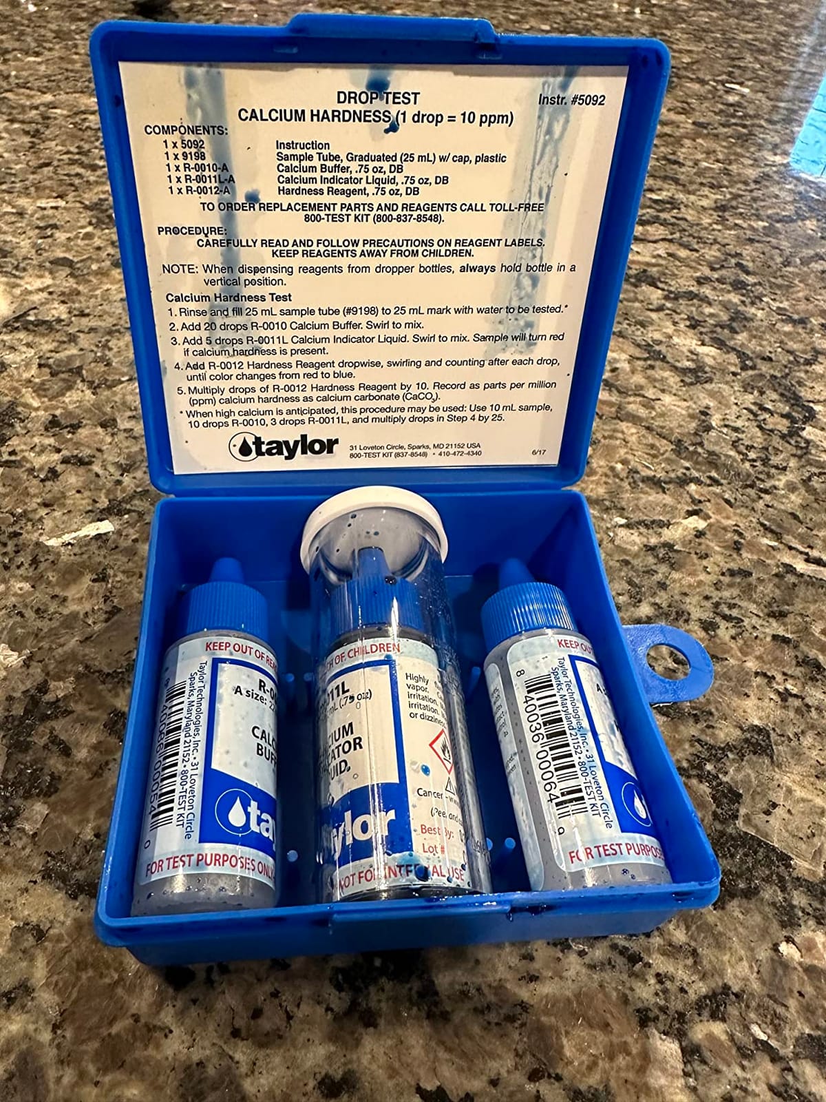 Taylor Technologies Inc K-1770 Test Kit Calcium Hardness | Taylor Drop Test Measures Calcium Hardness in Pools & Spas at 1 Drop = 10 ppm to Prevent Scale Buildup customer photo 1