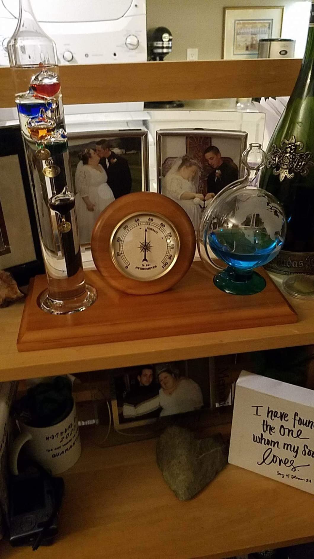 Lily's Home Analog Weather Station with Galileo Thermometer, Glass Barometer, and Analog Hygrometer, Ideal Gift for Friends and Family, Indoor & Outdoor Home Decor (10.5 in x 12 in) customer photo 1