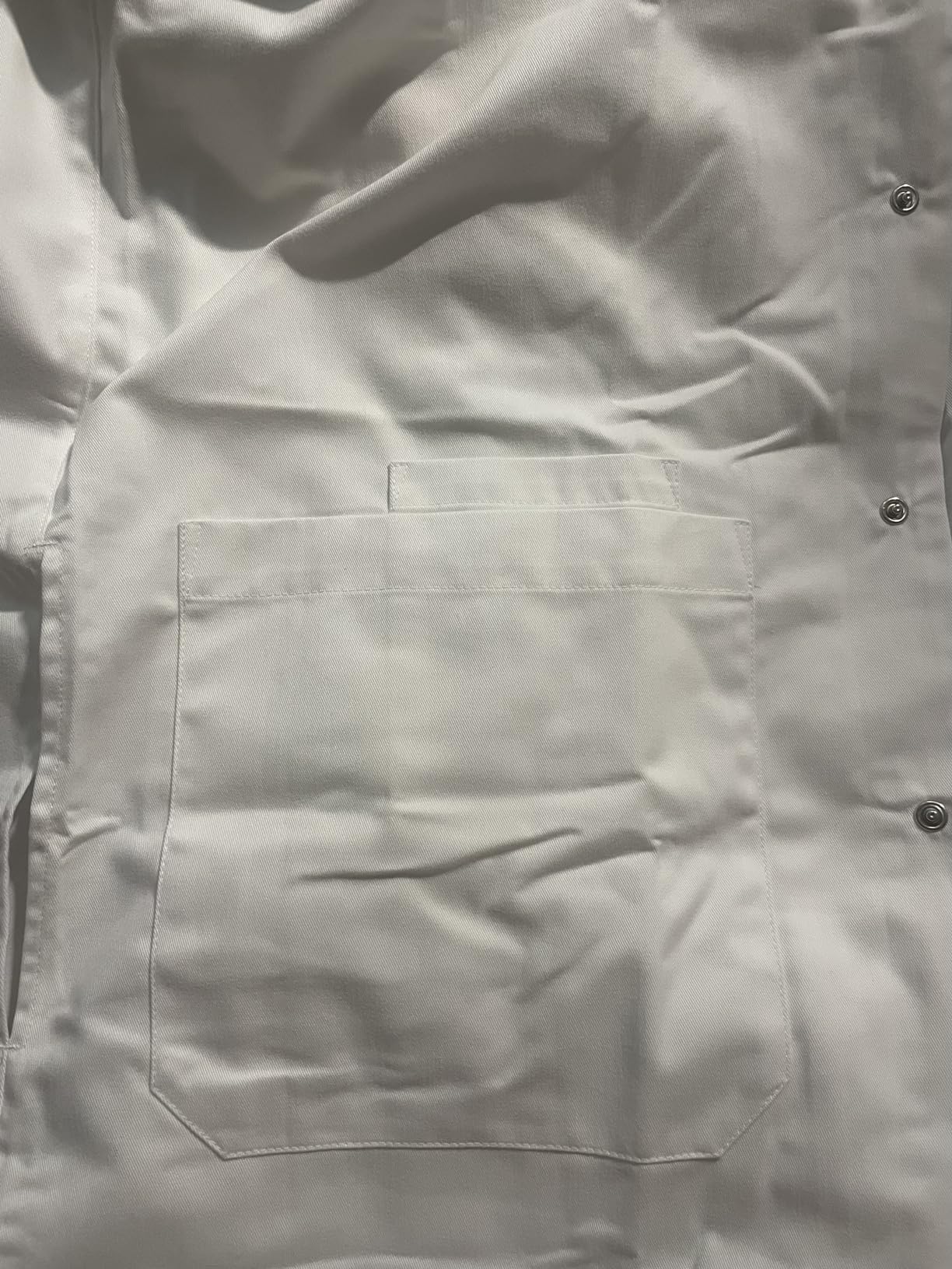 Dr. James Unisex Lab Coat - White Medical Coat, Classic Fit, 3 Pockets + Phone Slot, Safety Snaps, OEKO-TEX Certified customer photo 1