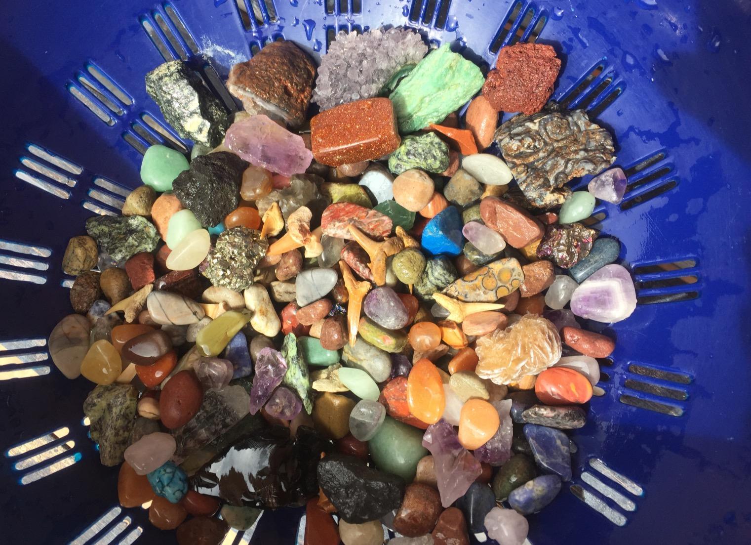 DANCING BEAR Rock, Mineral & Geodes Treasure Hunt Activity Kit (250 Pc Set) Real Shark Teeth Fossils, ID Sheet & Rock Book, STEM customer photo 1