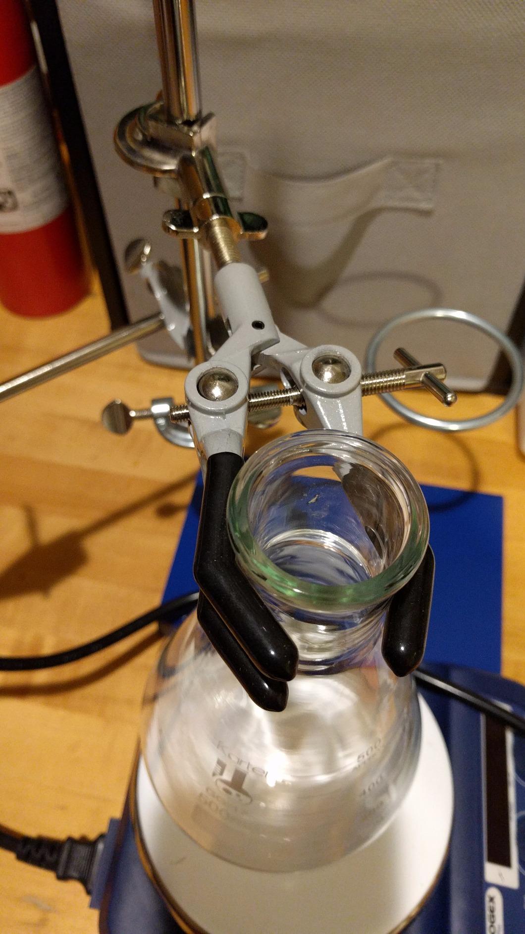 Eisco Lab Clamp for Lab Stand, Beaker Holder or Flask Clamp - Heat Resistant PVC Coated Prongs for Holding Objects up to 3.5 Inch Diameter - Boss Head Connects to Lab Stand Rods customer photo 2