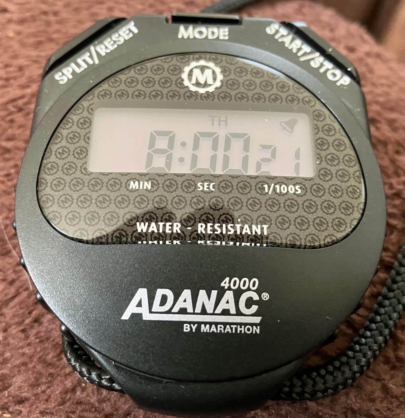 Marathon Adanac 4000 Digital Stopwatch Timer, Black - High Precision Accuracy to 1/100th Seconds - Water, Dust & Shock Resistant - 46