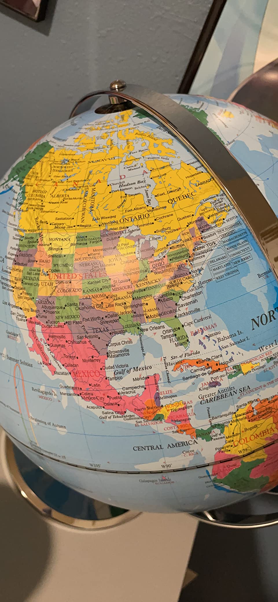 Advantus 12 Inch Desktop World Globe with Blue Oceans | Classroom, Home, or Office | Raised Topographical Relief | Full-Meridian Silver Base customer photo 1