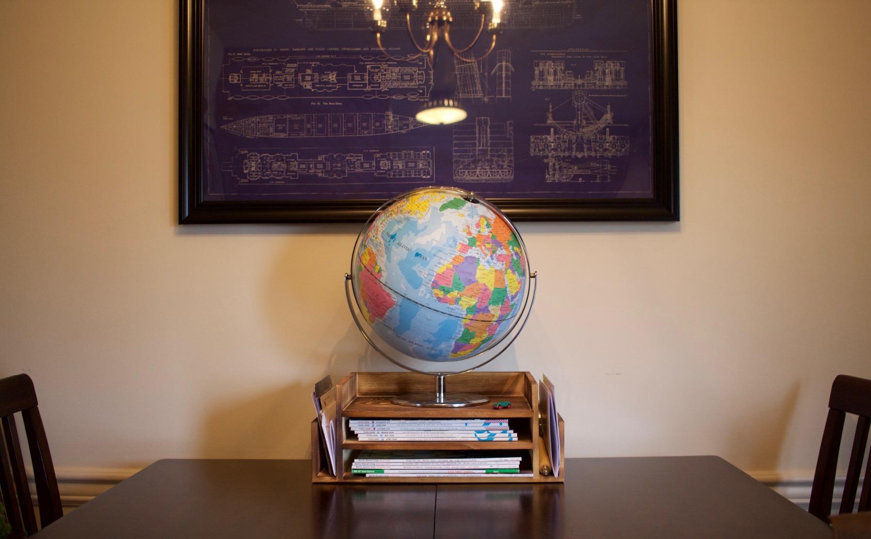 Advantus 12 Inch Desktop World Globe with Blue Oceans | Classroom, Home, or Office | Raised Topographical Relief | Full-Meridian Silver Base customer photo 2