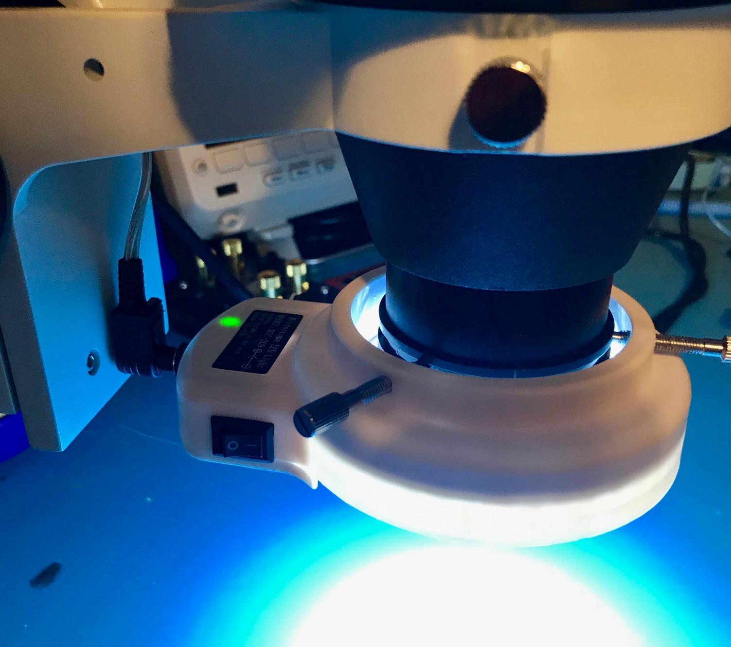 AmScope LED-144W-ZK White Adjustable 144 LED Ring Light Illuminator | Adjustable LED illumination delivers bright, uniform lighting for microscopy, inspection, laboratory and precision imaging customer photo 1