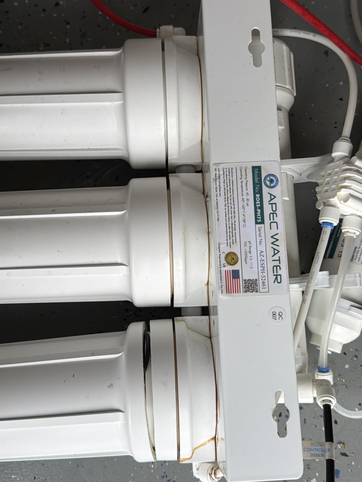 APEC Water ROES-PH75, 6-Stage Under Sink RO System, Alkaline, 75 GPD | NSF Certified 372 & 58, Reduces 99% of Impurities, 75 GPD, 6-Stage Filtration, Under Sink Installation customer photo 1