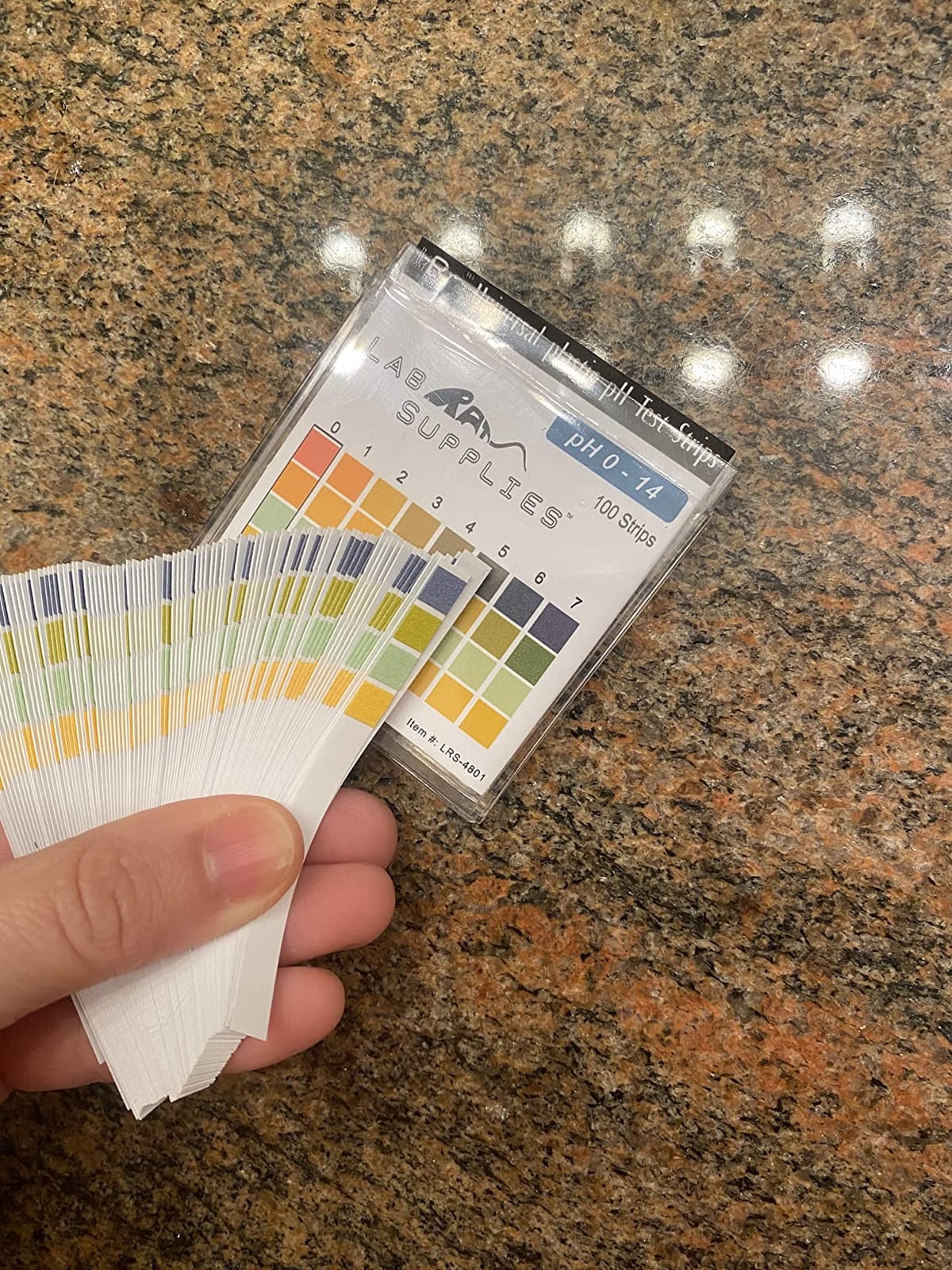 Plastic pH Test Strips, Universal Application (pH 0-14), 100 Strips | for Saliva, Soap, Urine, Food, Liquids, Water with Soil Testing, Lab Monitoring, etc. customer photo 1
