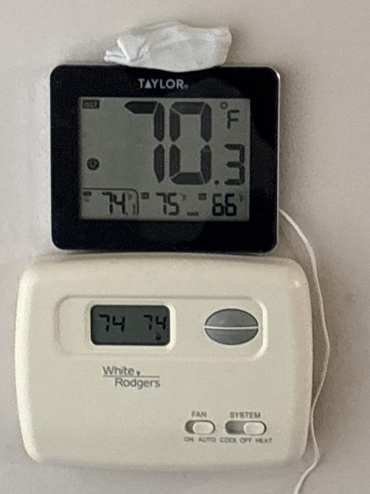 Taylor Wired Digital Indoor Outdoor Thermometer with LED Display, Wired Probe Sensor for Home, Greenhouse, Nursery, and Indoor Use, White Housing customer photo 1