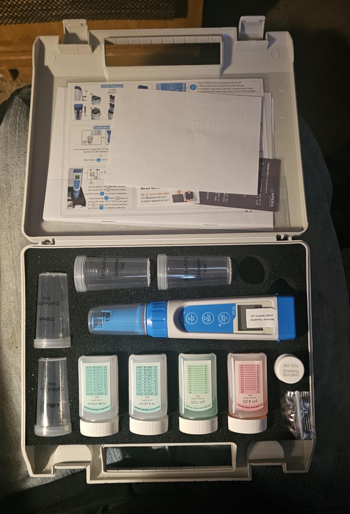 APERA INSTRUMENTS AI316 Premium Series PC60 5-in-1 Waterproof pH/EC (Conductivity) /TDS (ppm) /Salinity (ppt) /Temp. Multi-Parameter Pocket Tester Kit customer photo 2