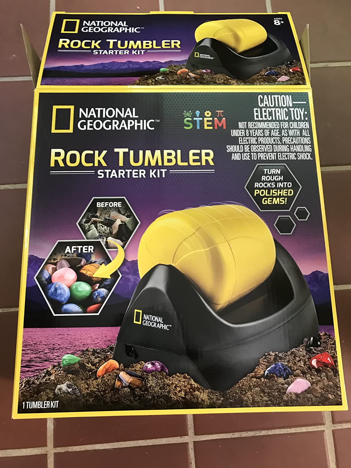 National Geographic Starter Rock Tumbler Kit - Durable Leak-Proof Rock Polisher for Kids - Complete Tumbling Kit with Rocks & Crystals (Amazon Exclusive) customer photo 2