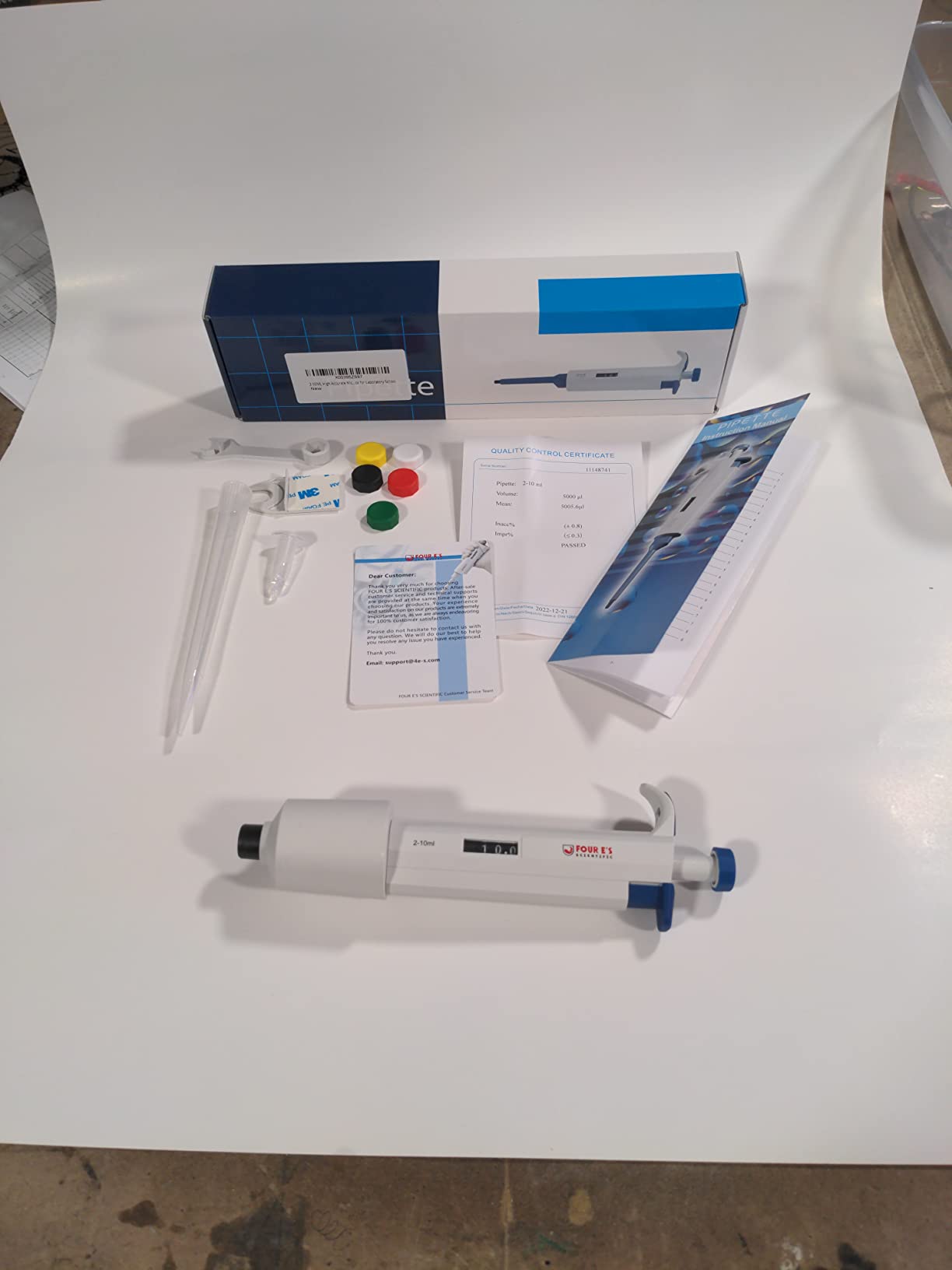 FOUR E'S SCIENTIFIC 1-10mL Pipette, Adjustable Volume Micropipette | Single-Channel Pipettor, Ergonomic Design, Precise Volume Dial customer photo 1