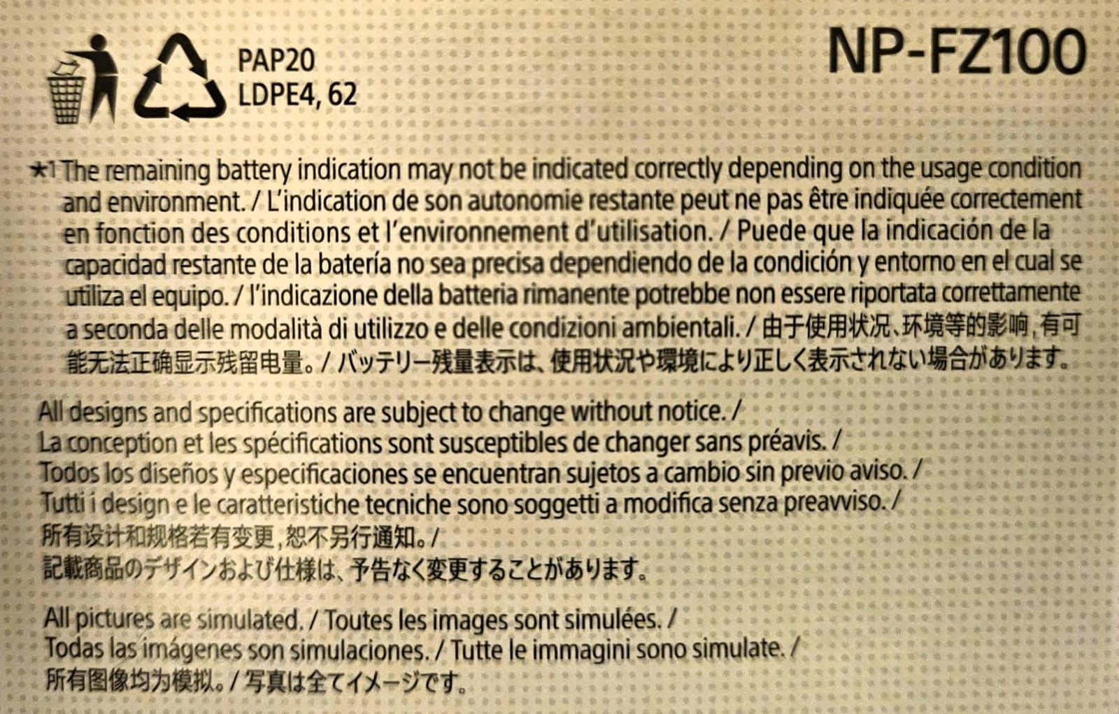 Sony NPFZ100 Z-Series Rechargeable Battery Pack for Alpha A7 III, A7R, A9 Digital Cameras Black, 7.2 Volts customer photo 1