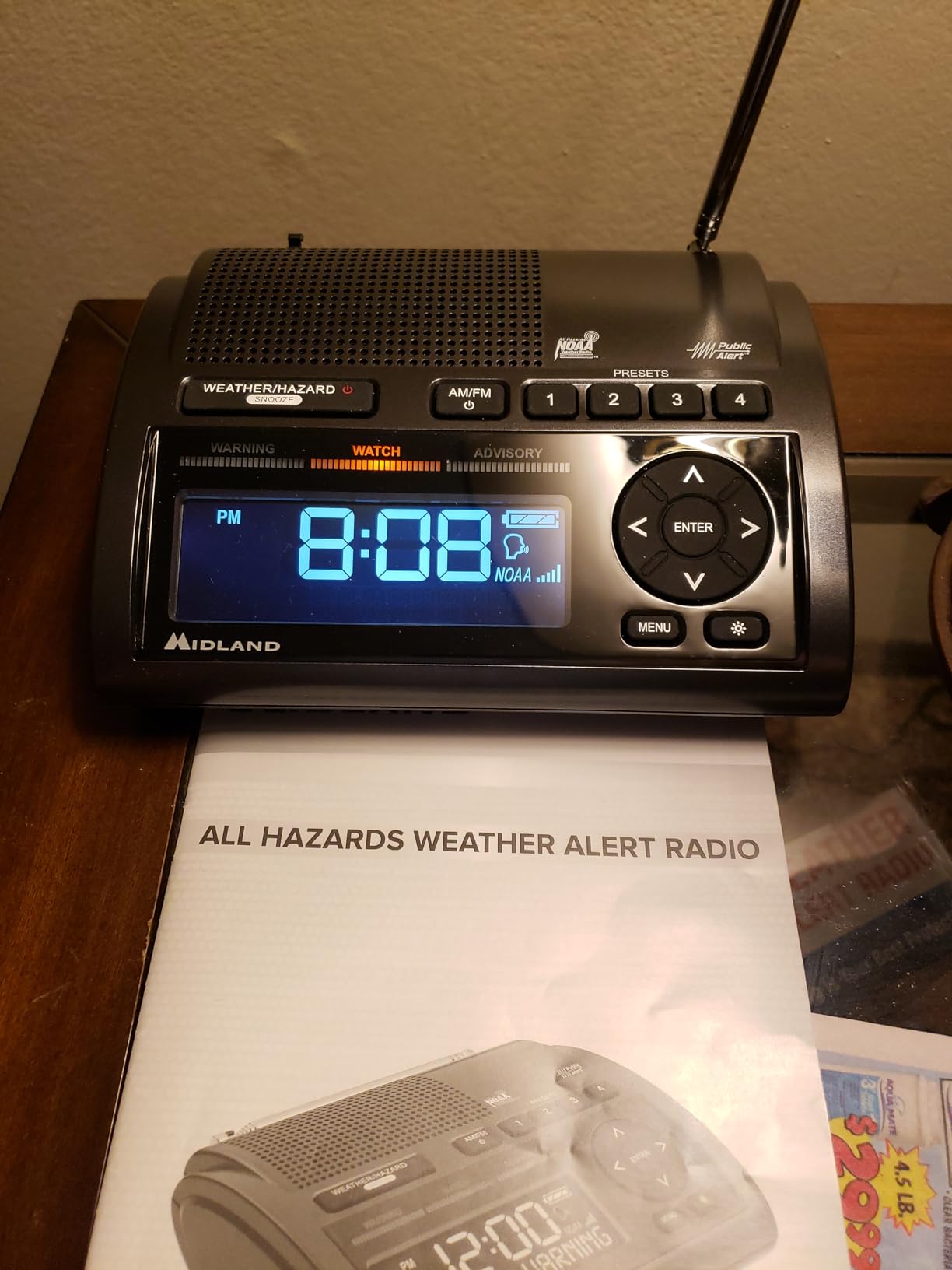 Midland - WR400 Weather Radio Deluxe - NOAA Emergency Alert Scanner - Home Use with Battery Backup - Local County Programming Over 80 Emergency Voice Flashing Alerts - Alarm Clock AM/FM Radio customer photo 1