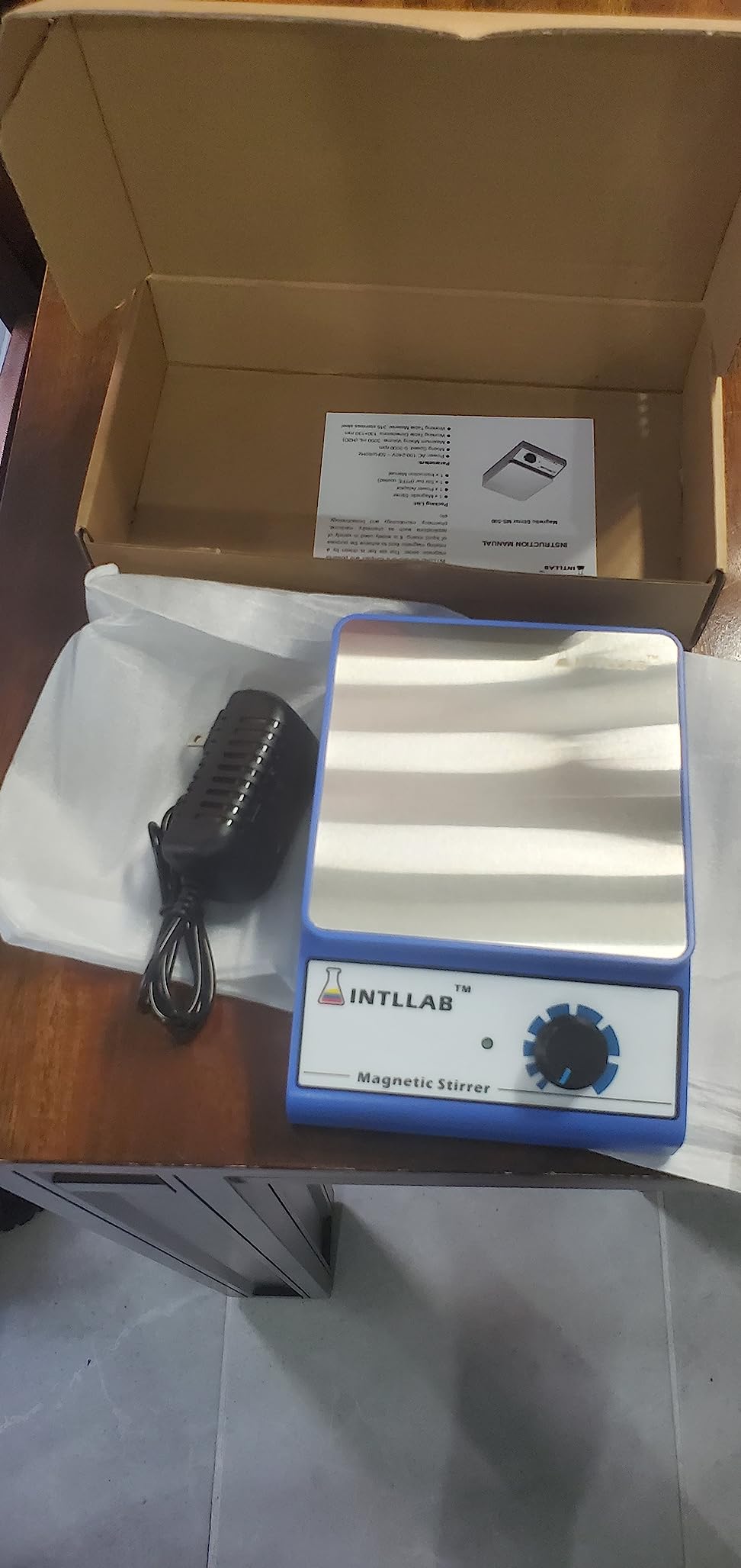INTLLAB Magnetic Stirrer Stainless Steel Magnetic Mixer with stir bar (No Heating) Max Stirring Capacity: 3000ml customer photo 2