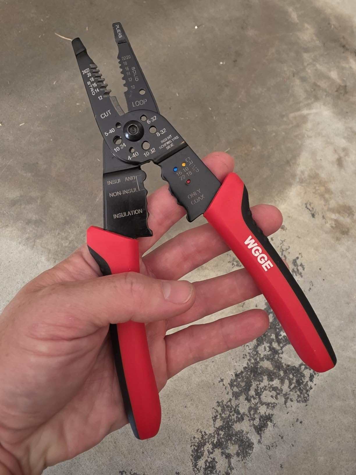 WGGE WG-015 Professional Wire Stripper, Wire Cutter and Wire Crimper 8-inch | 10-22 AWG Cable Stripping, Multi-Function Design, Hand Tools customer photo 2