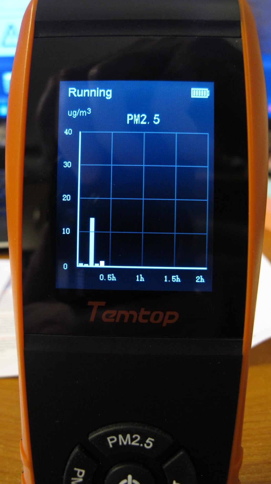 Temtop PM2.5 Monitor P600, Essential Air Particle Meter PM2.5 PM10 Air Quality Tester for Indoor/Outdoor Air Pollution Detection, Particle-Centric Detector w/Data Histogram Display customer photo 2