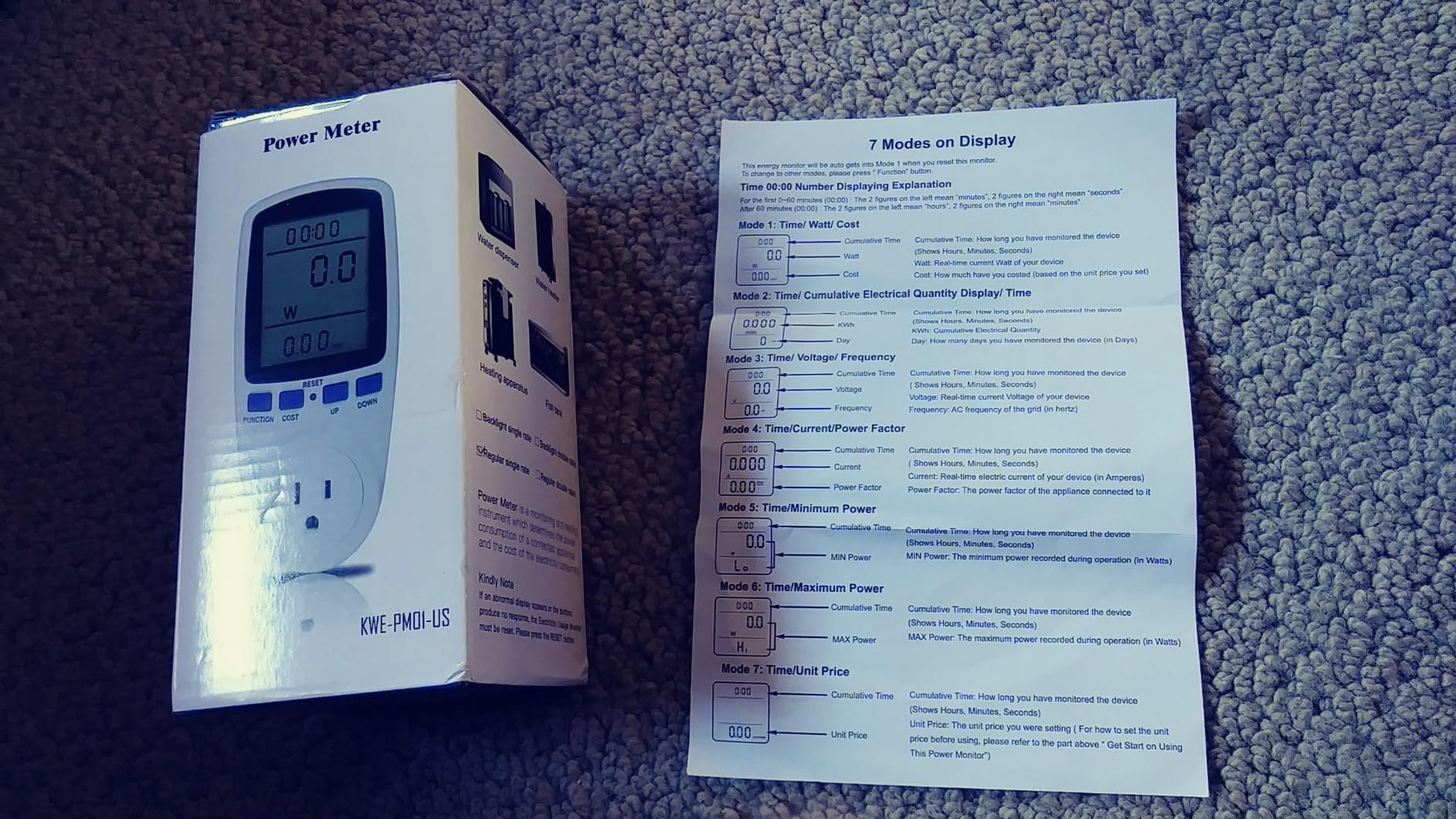 Upgraded Watt Meter, Home Electricity Usage Monitor, Plug-in Socket Power Meter, Power Watt Voltage Amps Meter Tester, Overload Protection customer photo 1