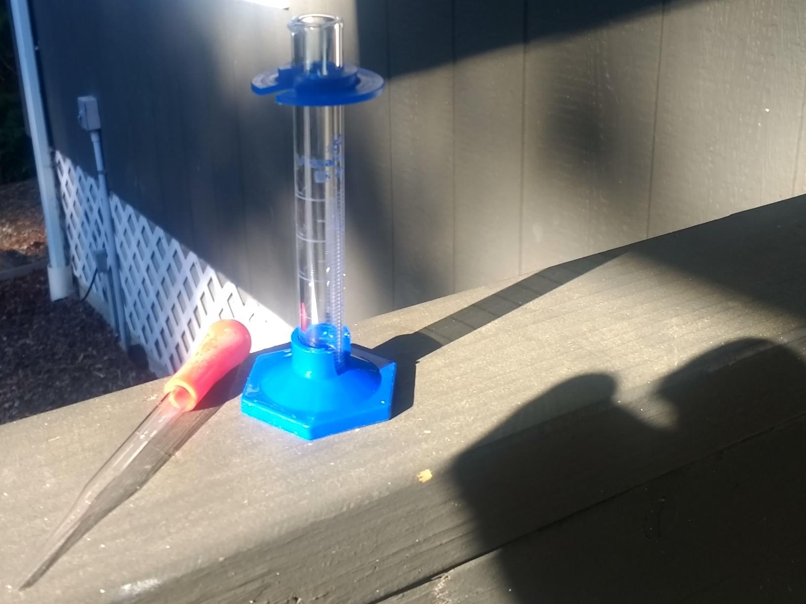 Thick Glass Graduated Cylinder Measuring Liquid Lab Cylinders with Anti-Falling Plastic Base and Bumper Guards and Cylinder Brush (Glass, 25ML) customer photo 1