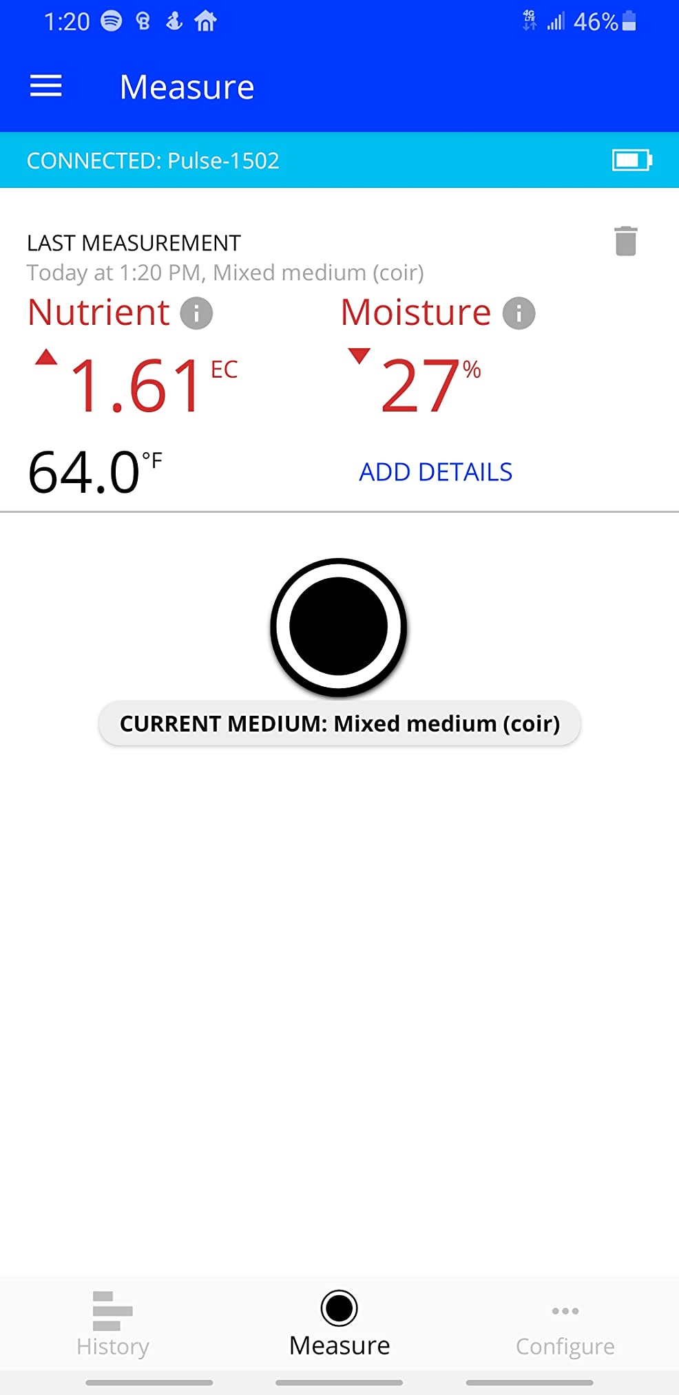 Bluelab Pulse Meter - Handheld Digital Soil Meter Measures Nutrients (TDS), Moisture & Temperature directly from the Root Zone - Grow Healthier Plants with Fast, Accurate Measurements customer photo 2