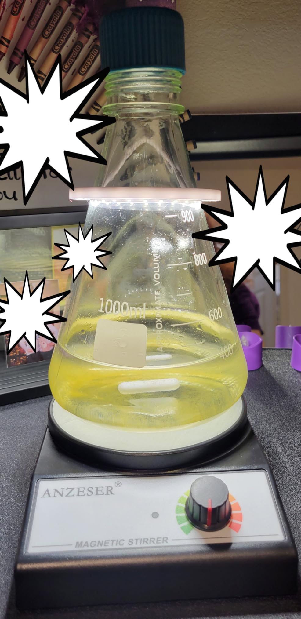 Magnetic Stirrer, Compact Round Simple Design Magnetic Stir Plate | Corrosion-Resistant Top Plate, with PTFE Stir Bar, Max Stirring Capacity 3000mL Magnetic Mixer, 3000RPM Lab Stirrer customer photo 1