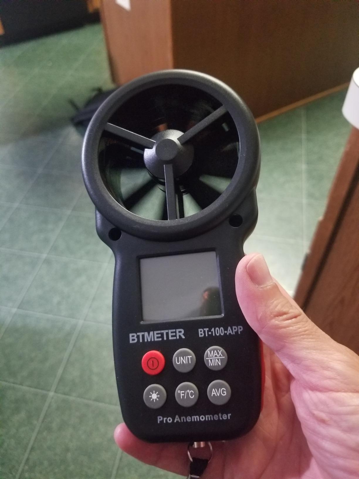 BTMETER BT-100APP Anemometer w/Wireless Bluetooth, Digital Handheld Wind Speed Meter for Wind Chill, Air Velocity, Temperature, Vane Anemometer Gauge customer photo 1