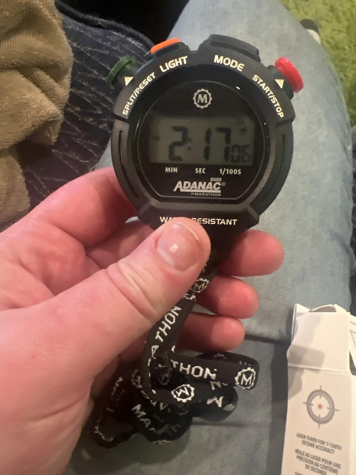 MARATHON Adanac 8000 Professional Digital Stopwatch with Touch Feedback | Orange Backlight, Single and Split Timing, 1/100-Second Precision, Time, Calendar and Alarm, Water, Dust and Shock Resistant customer photo 1