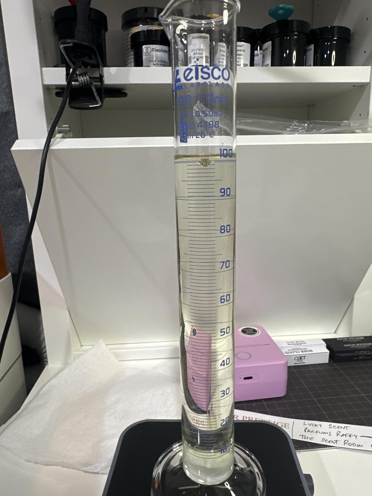 Graduated Cylinder, 500ml - Class A Tolerance ±2.50ml - Round Base - Blue Graduations - Borosilicate 3.3 Glass - Eisco Labs customer photo 1