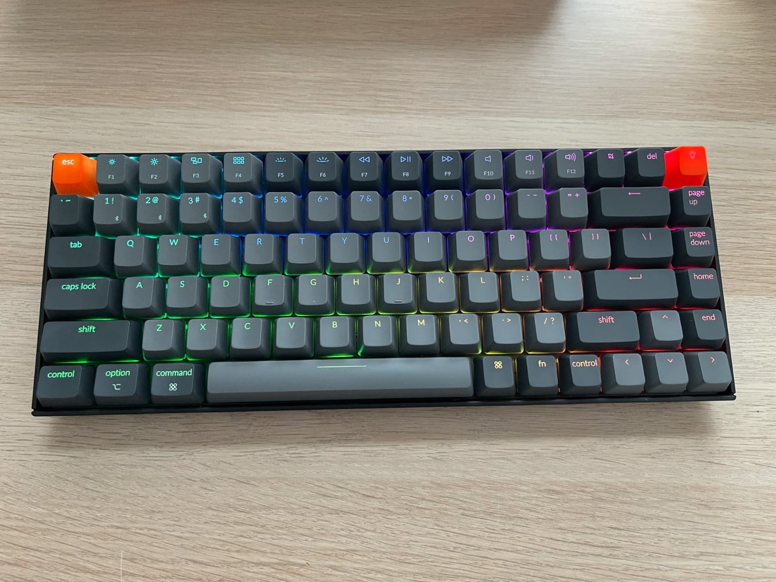 Keychron K2 75% Layout RGB Bluetooth Wireless Mechanical Keyboard with Keychron Super Brown Switch/Anti Ghosting/N-Key Rollover, Compact 84 Keys USB Wired Gaming Keyboard for Mac Windows-Version 2 customer photo 1