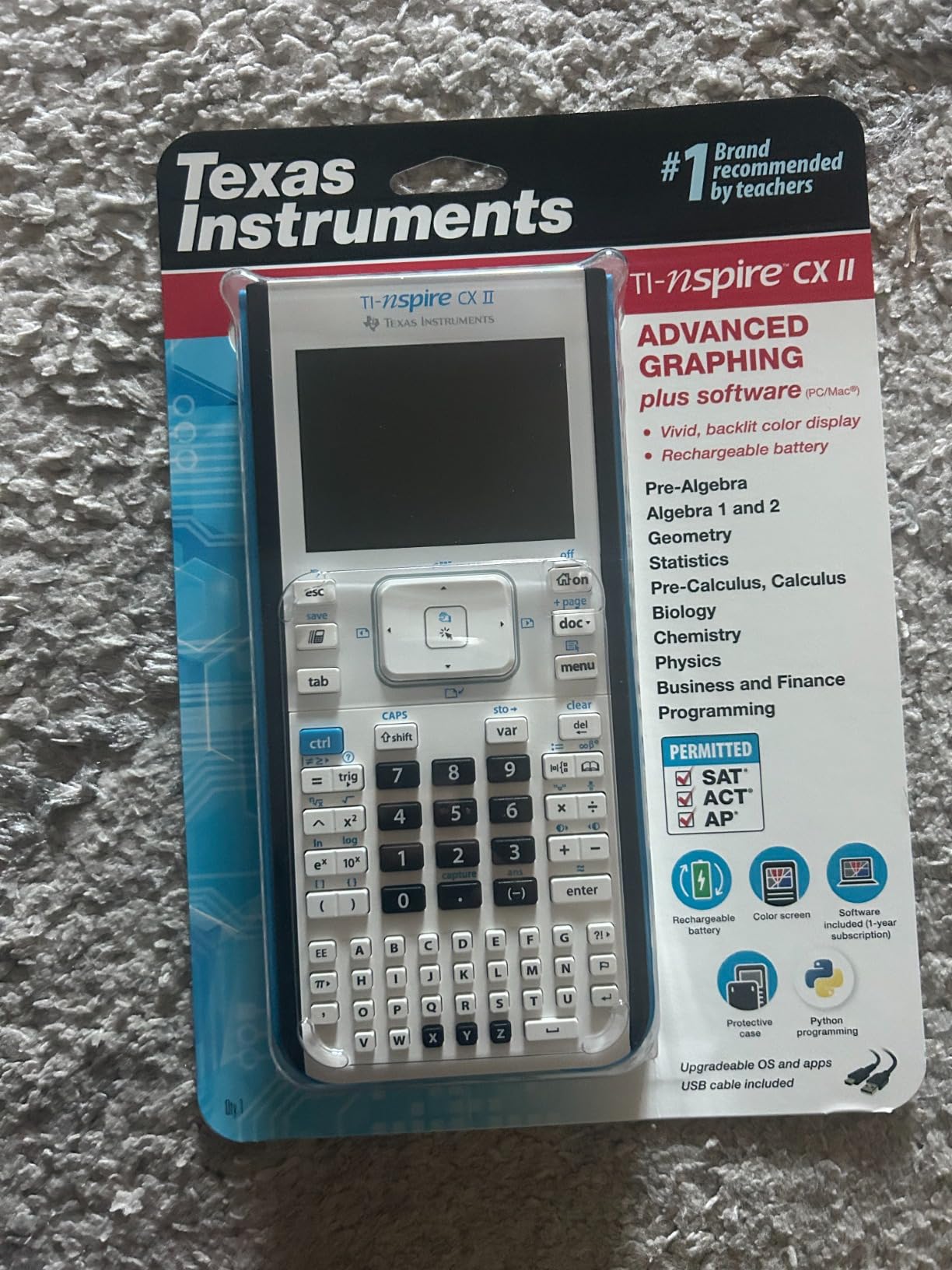 Texas Instruments TI-Nspire CX II Color Graphing Calculator with Student Software (PC/Mac) White 3.54 x 7.48 customer photo 1