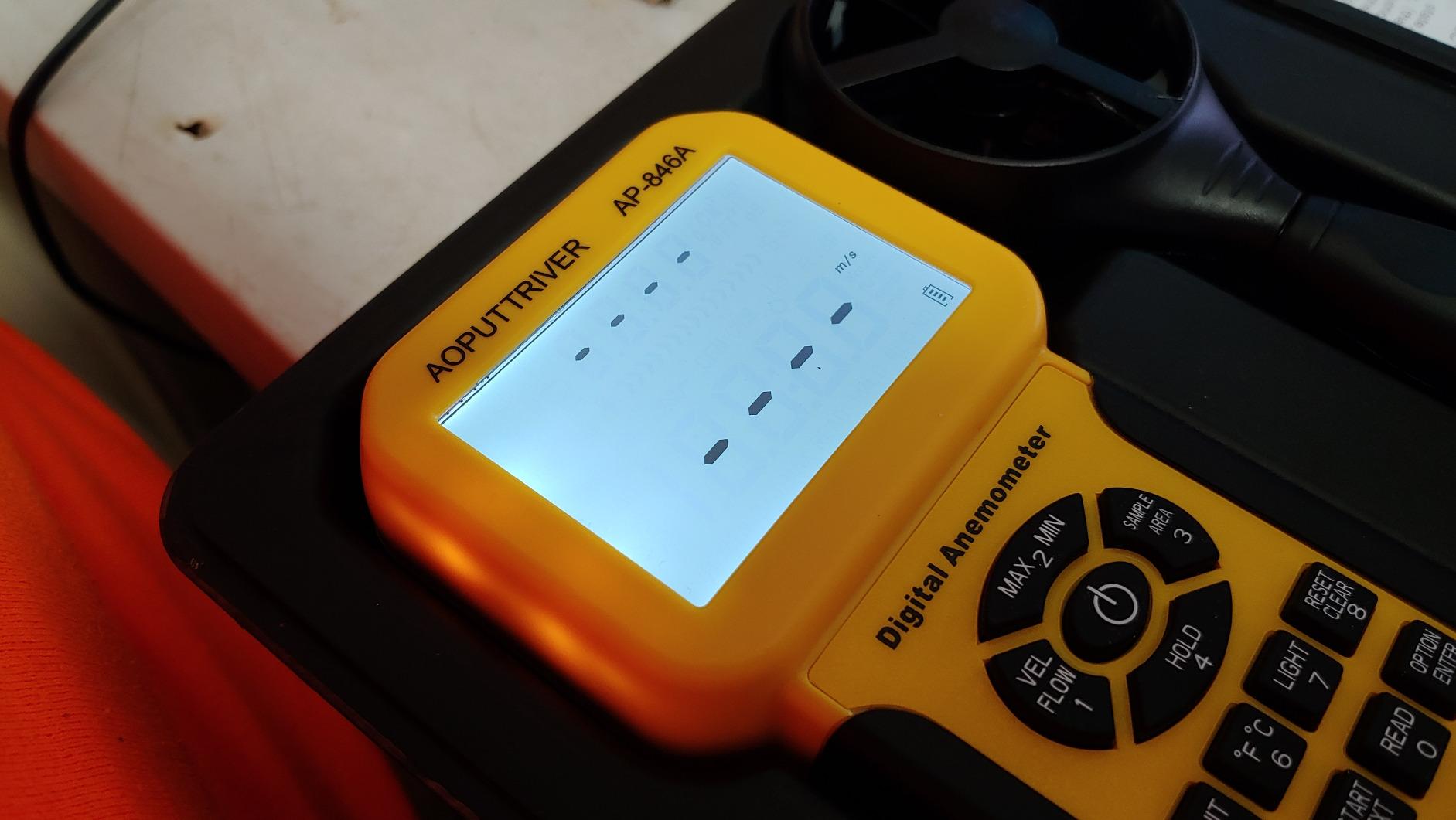 Pro HVAC Anemometer | CFM CMM Air Flow Meter with 600 Data Records, USB Export to PC, 0.001 Resolution Wind Speed Temp Gauge,Backlight, Max/Min/Avg | AP-856A customer photo 1