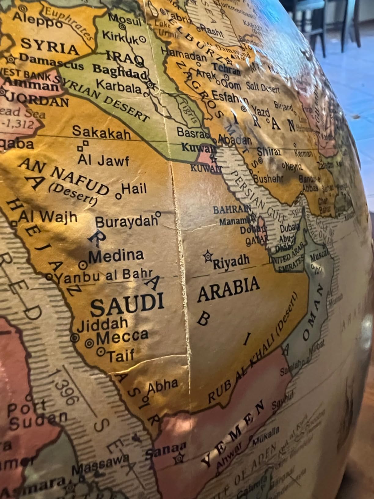 Replogle Eureka 16 inch desktop globe with up to date blue raised relief map and full swing gyromatic assembly customer photo 2