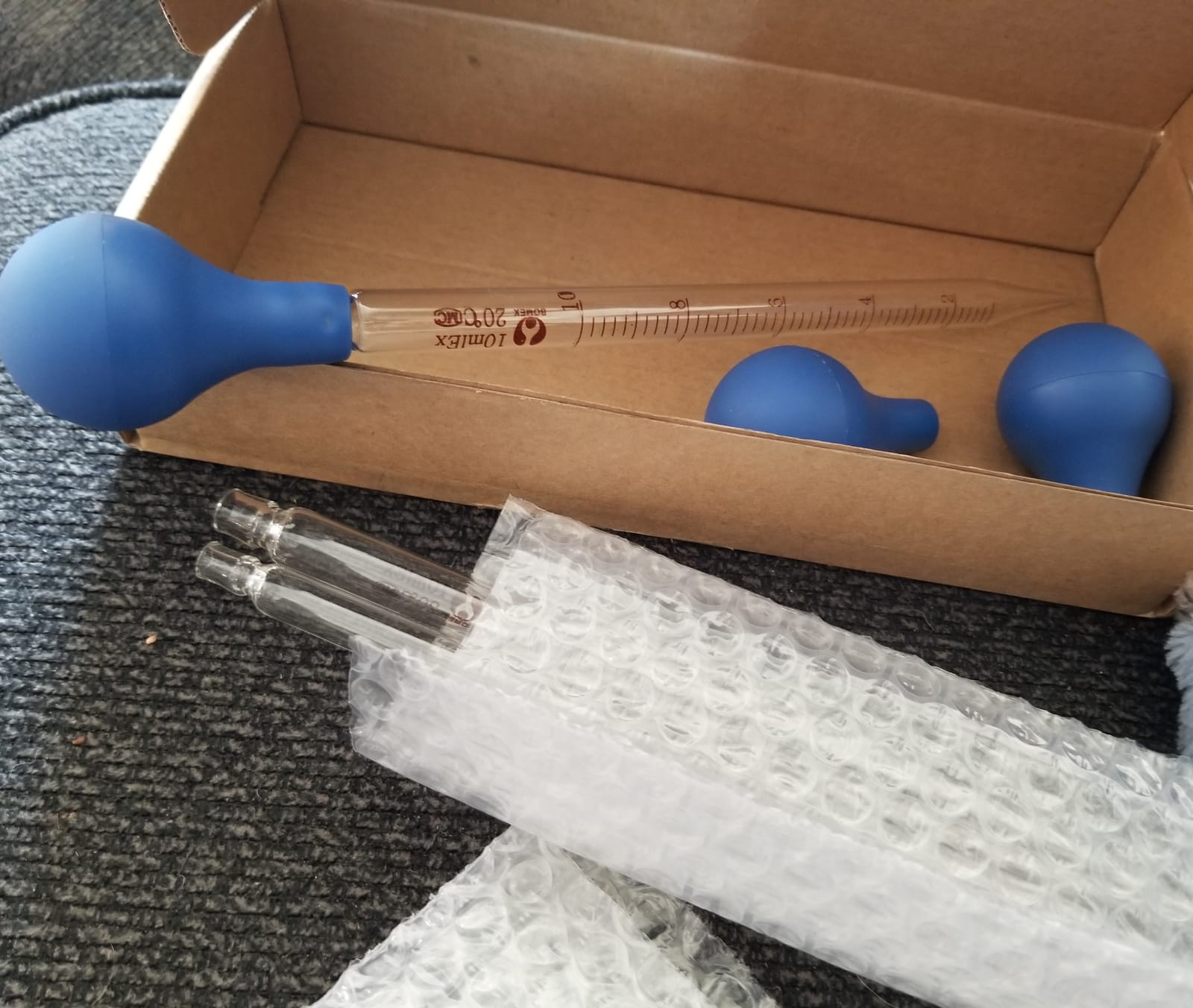 6 Pieces Glass Pipettes 10ml 5ml 3ml 2ml 1ml 0.5ml Glass Graduated Dropper Pipette for School, Students customer photo 2