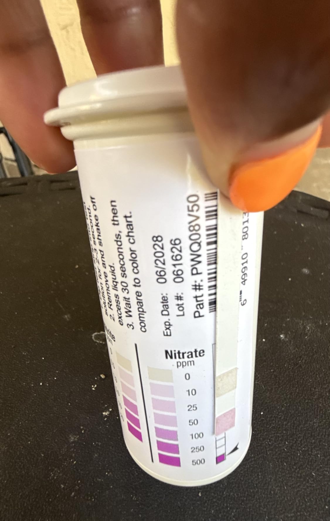 Nitrite 0-25 ppm & Nitrate 0-500 ppm Test Strips, 50-Pack | Two Pad Test, Made in USA customer photo 1