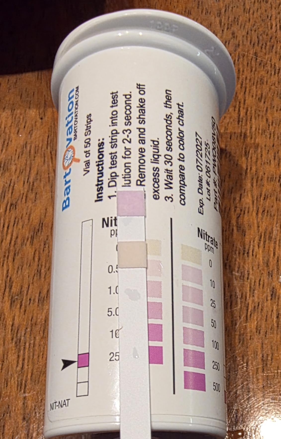 Nitrite 0-25 ppm & Nitrate 0-500 ppm Test Strips, 50-Pack | Two Pad Test, Made in USA customer photo 2