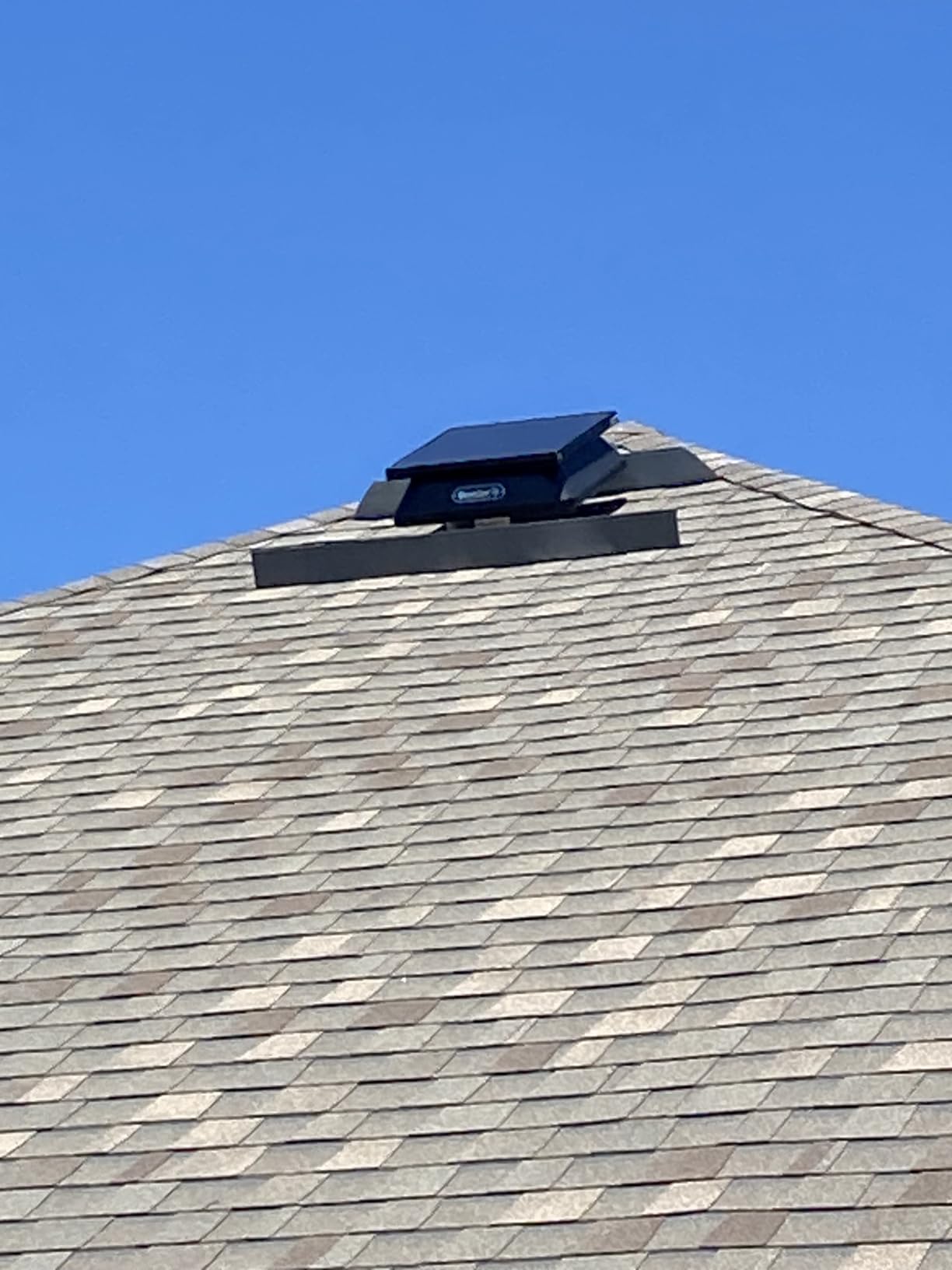 QuietCool AFR SLR-40 Roof Mount Solar Attic Fan - 40 Watt Adjustable Panel - Included AC/DC Inverter for 24/7 Runtime - Thermostat Controlled customer photo 2