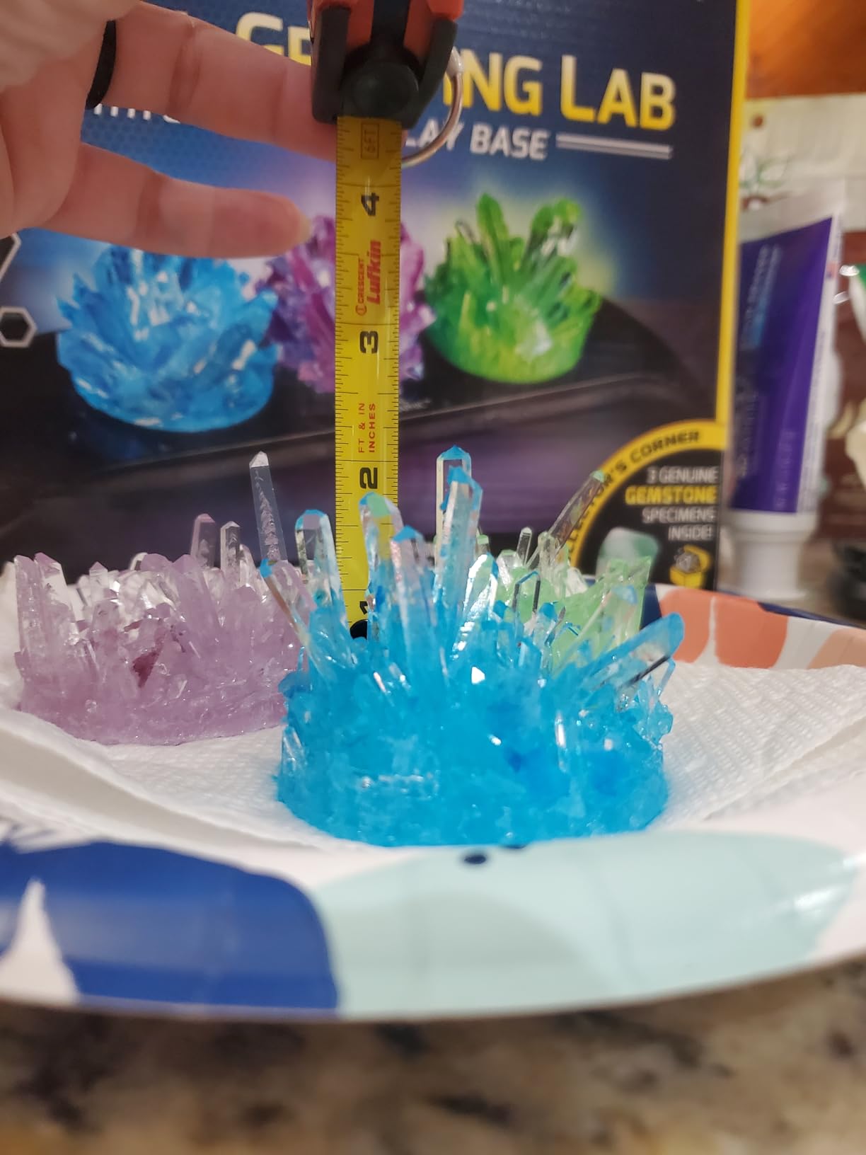 National Geographic Crystal Growing Kit with 3 Crystals for Kids Ages 8-12 | Grow 3 Vibrant Crystals, Light-Up Night Display, 3 Real Gem Specimens, Science Experiment, STEM Learning, Birthday Gift customer photo 1