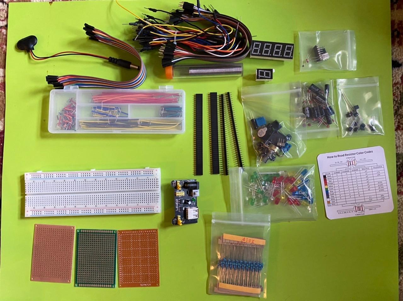 Electronics Component Fun Kit w/E-Book, Upgraded Electronic Starter Kit with Breadboard, Jumper Wires, PCB Soldering Kit, LEDs & Resistor Kit for Arduino, Raspberry Pi, ESP32, ESP8266 customer photo 1