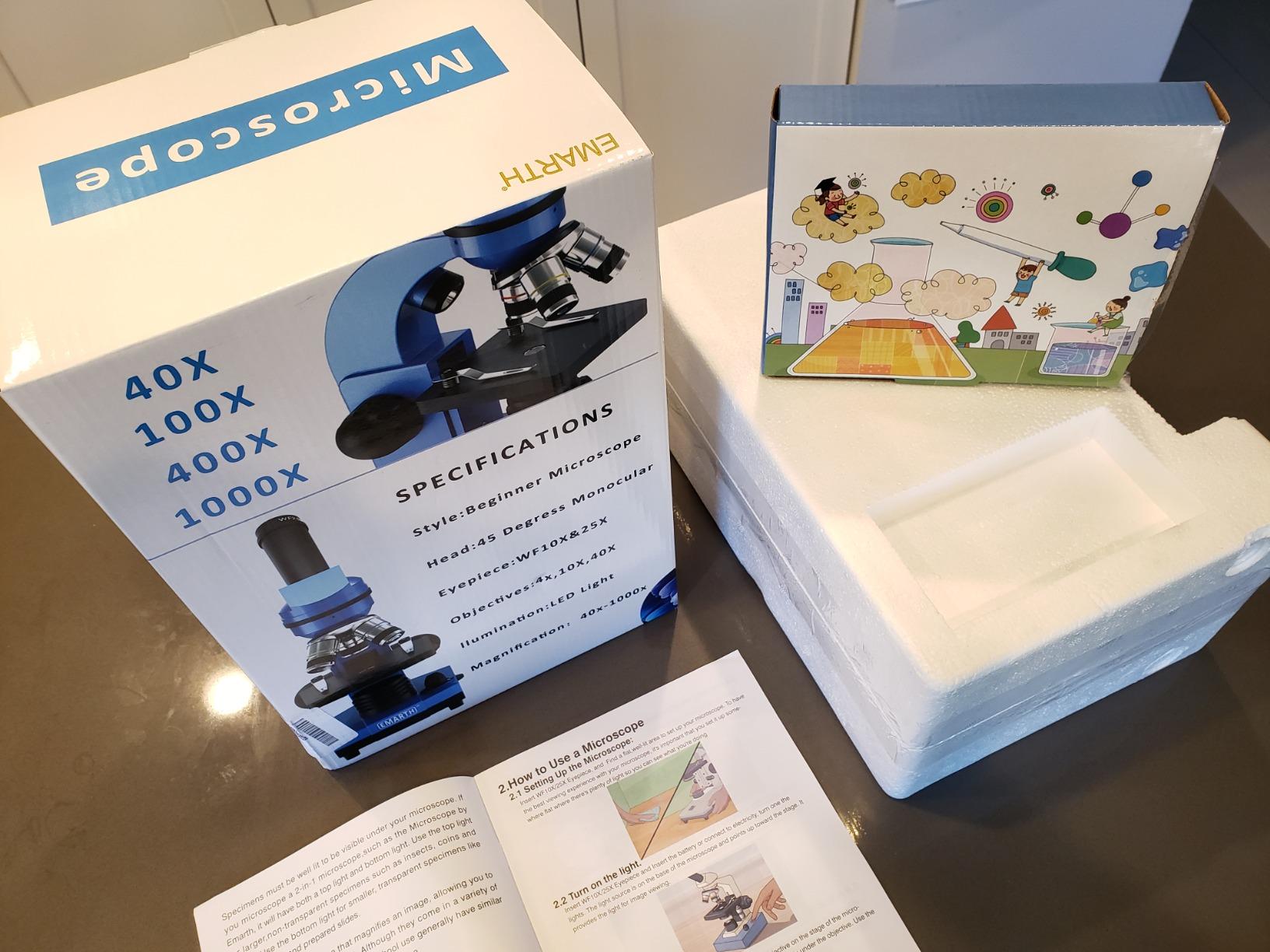 Microscope for Kids Beginners Children Student, 40X- 1000X Compound Microscopes with 52 pcs Educational Kits customer photo 2