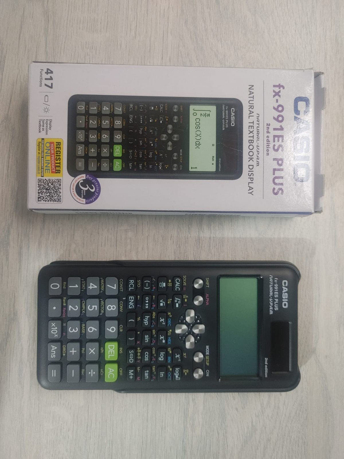 Casio fx-991ES Plus 2 Scientific Calculator with 417 Functions and Display, Natural customer photo 1