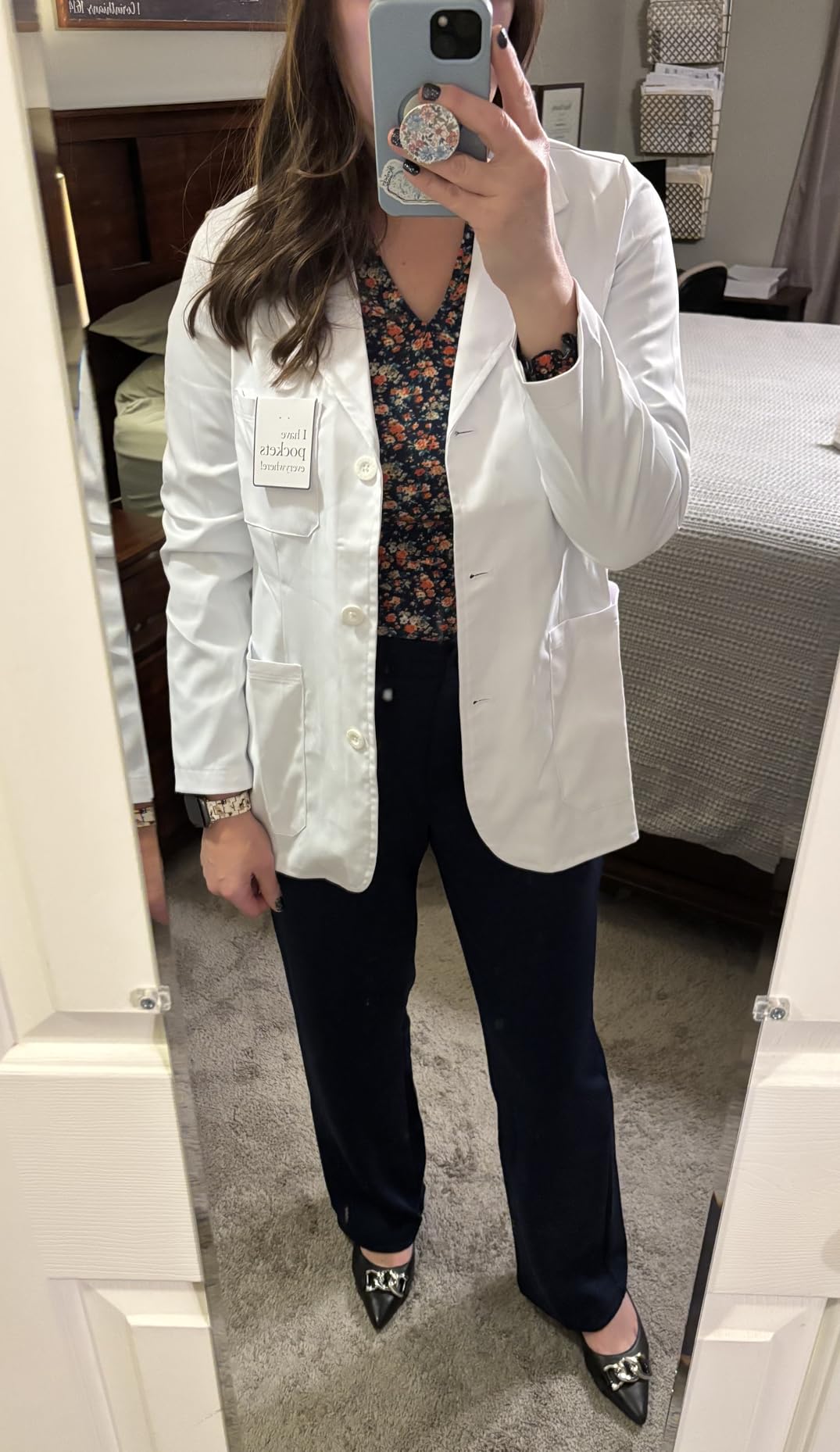 Healing Hands Flo Lab Coat for Woman 4 Pockets Soft Stretch Doctor Coat customer photo 2