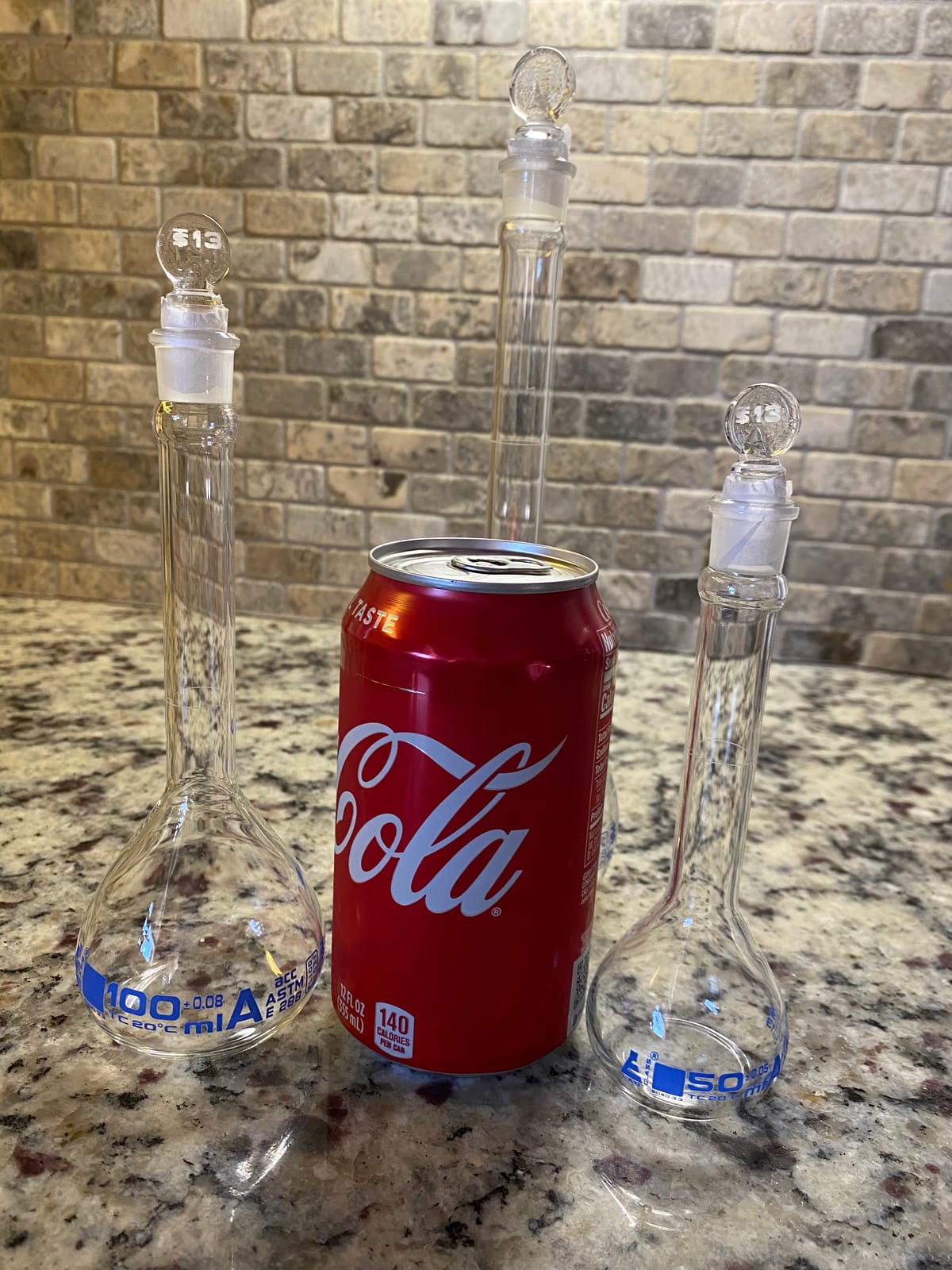 EISCO Premium Volumetric Flask Set - 50ml, 100ml & 250ml - Class A, ASTM E288 - Superior Durability & Chemical Resistance - Glass Penny Stoppers - Borosilicate 3.3 Glass customer photo 1