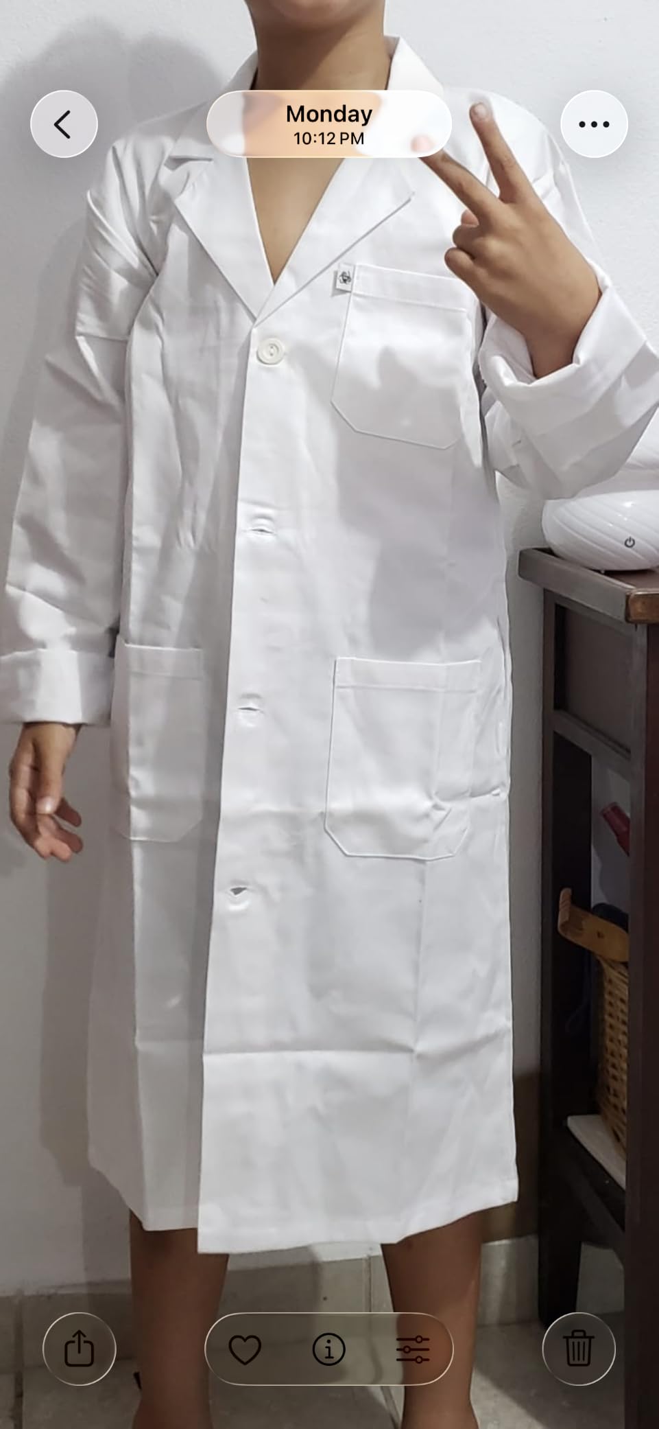 White Boys' Lab Coat by DR Uniforms - Soft cotton-blend kids lab coat for science fairs, STEM activities, doctor dress-up, classroom labs and pretend play customer photo 2